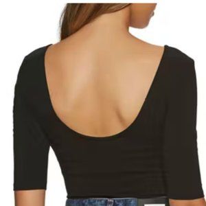 People Tree bodysuit, fair trade cotton, size small, black